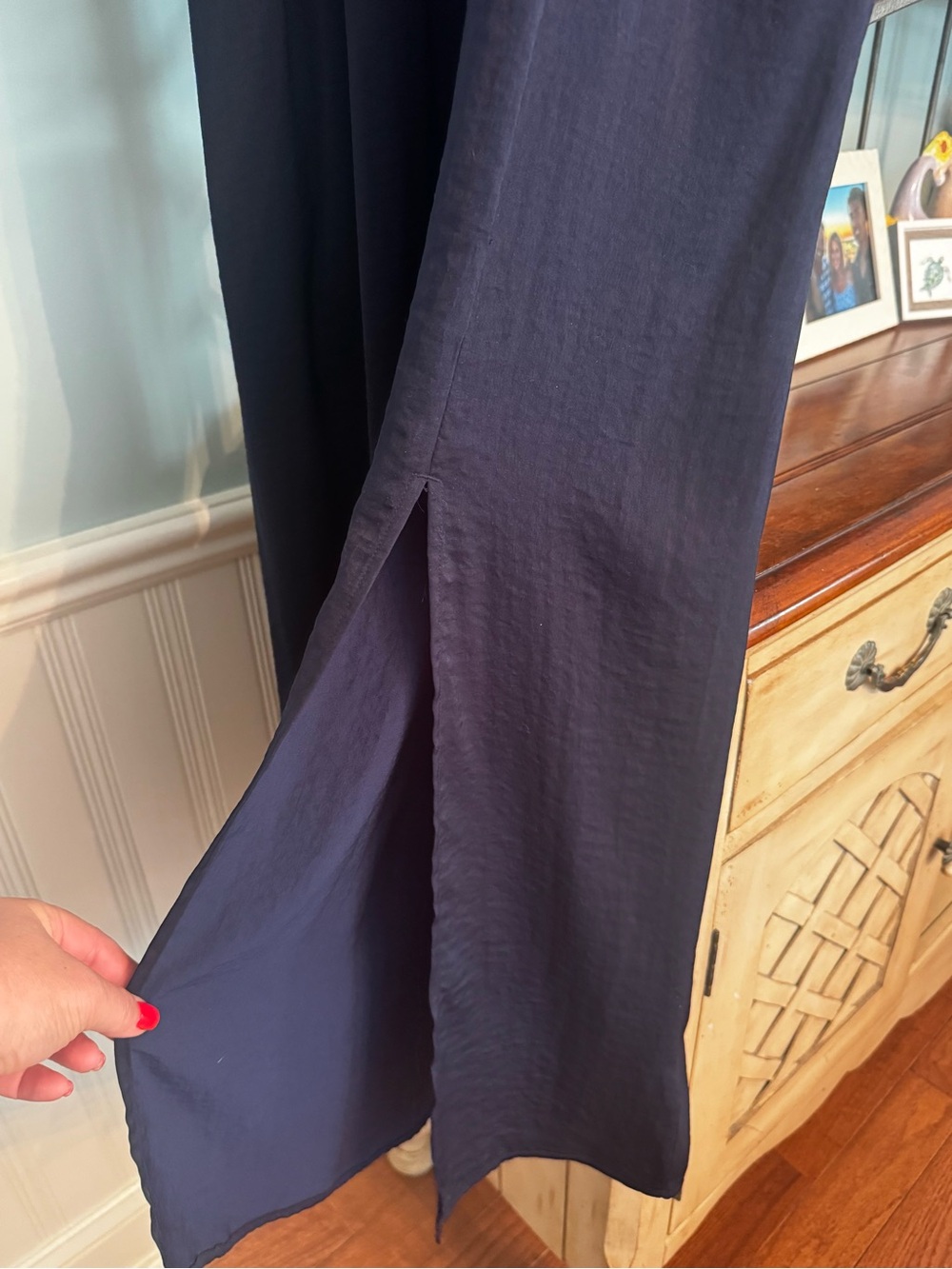 Gap Navy Blue Maxi Dress Short Sleeves Size Large, Worn One Time - Picture 6 of 12